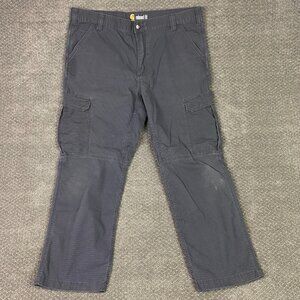Carhartt Cargo Pants Men's 40 x 30 Gray Force Relaxed Fit Work Pants Ripstop